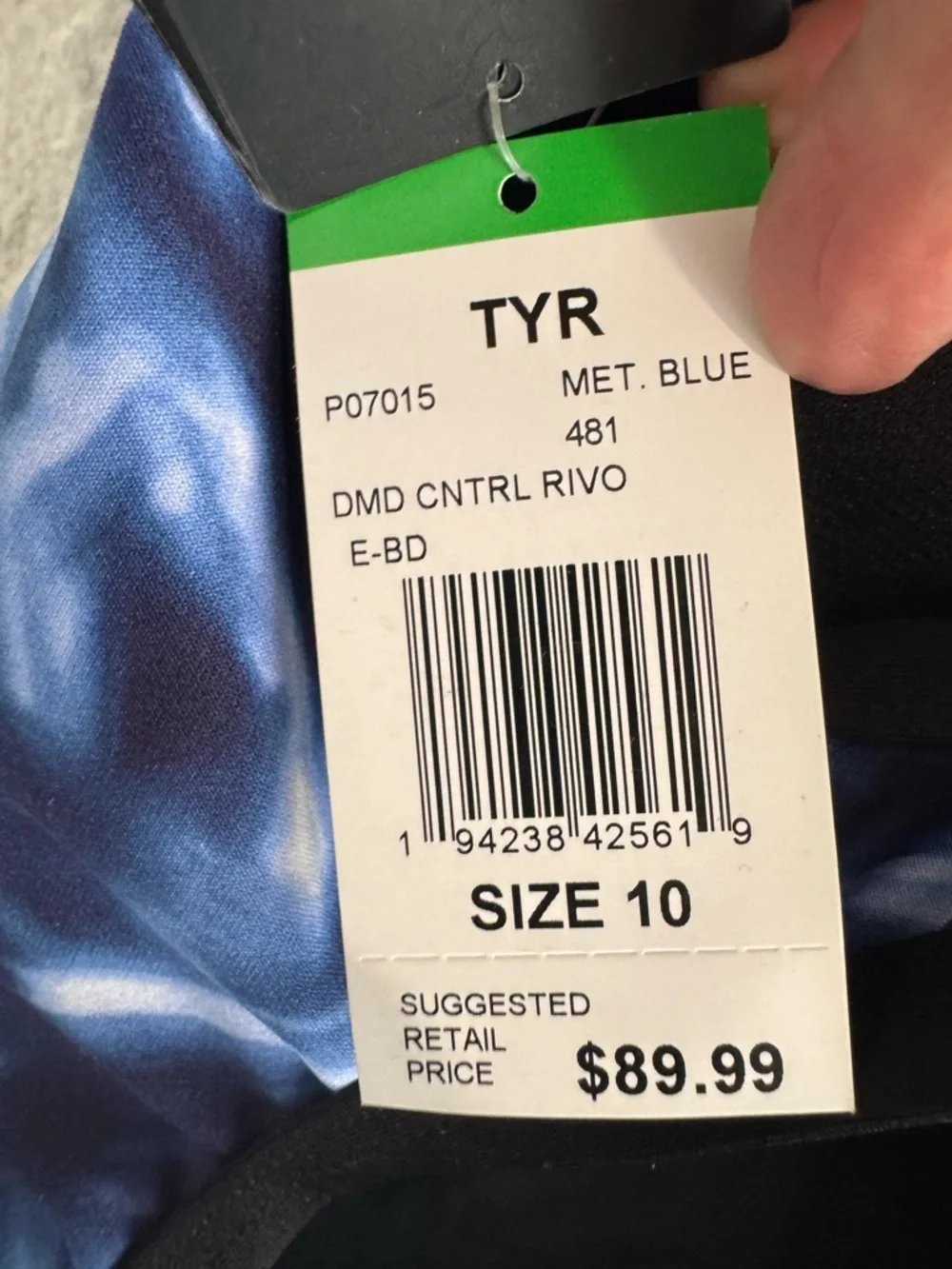NWT TYR Durafast Elite Diamondfit Controlfit 1 PC Swimsuit, Met Blue, 10 - Picture 8 of 9